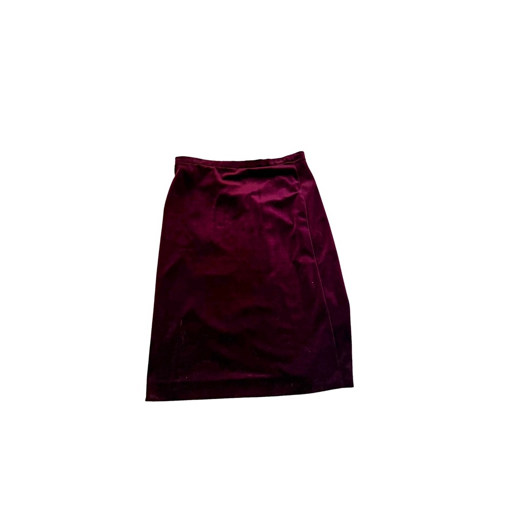 Vtg Act III Burgundy Velvet Midi Skirt Wine Straight Skirt Union‎ Whimsy Goth 14